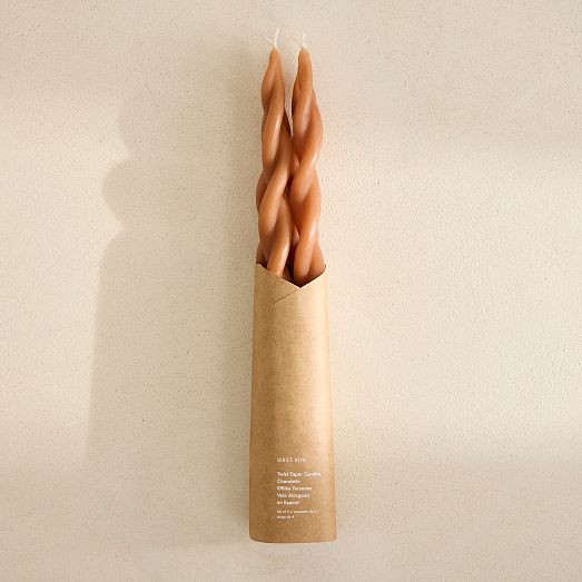 Signature Wax Twist Taper Candles (Set of 4) | West Elm (US)