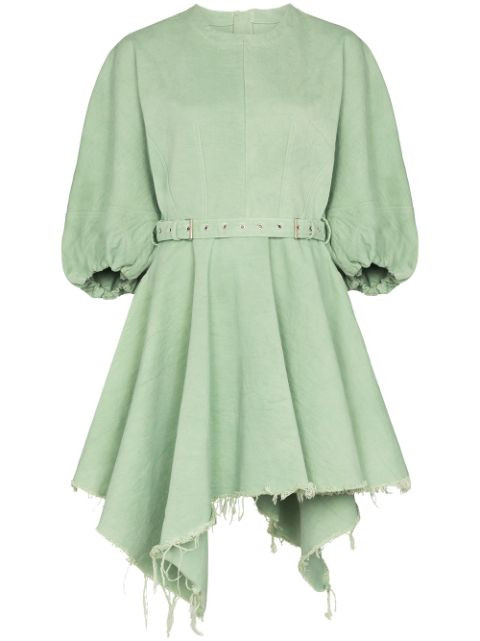 asymmetric balloon-sleeves dress | Farfetch (US)