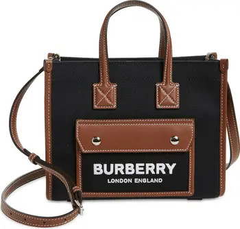 Mini Freya Horseferry Logo Canvas & Leather Tote | Nordstrom