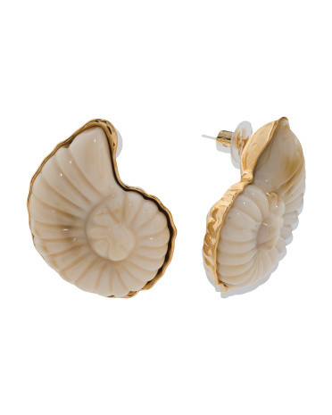 Charlotte Ivory Shell Earrings | TJ Maxx
