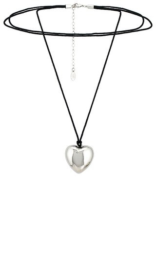Metallic Heart Choker in Silver | Revolve Clothing (Global)