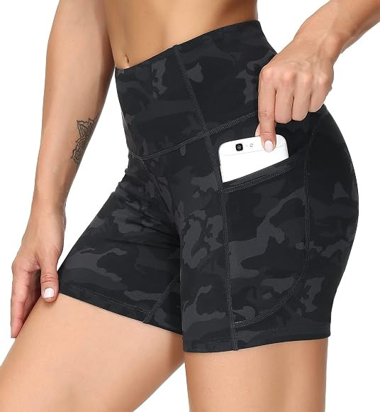 THE GYM PEOPLE High Waist Yoga Shorts for Women's Tummy Control Fitness Athletic Workout Running... | Amazon (US)