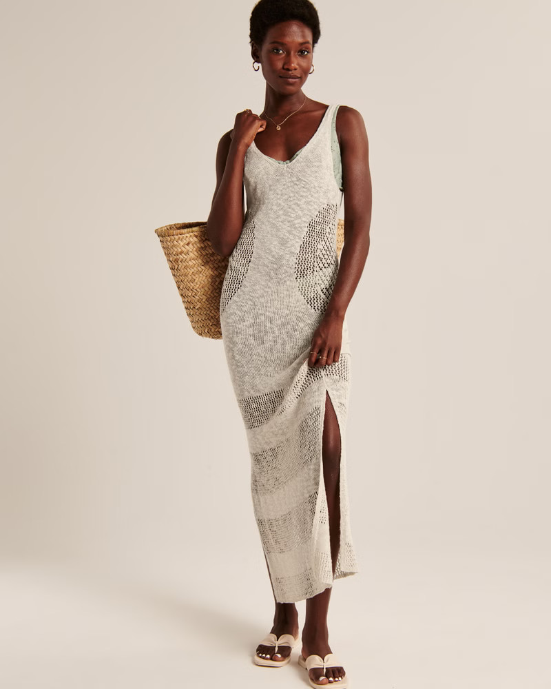 Crochet Beach Midi Dress Coverup | Abercrombie & Fitch (UK)