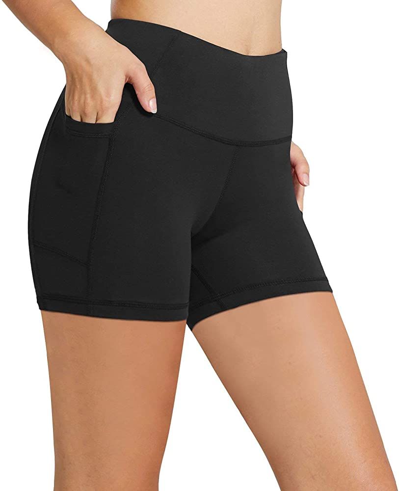 BALEAF Women's 8" /5" High Waist Biker Shorts Yoga Workout Running Compression Exercise Shorts Si... | Amazon (US)