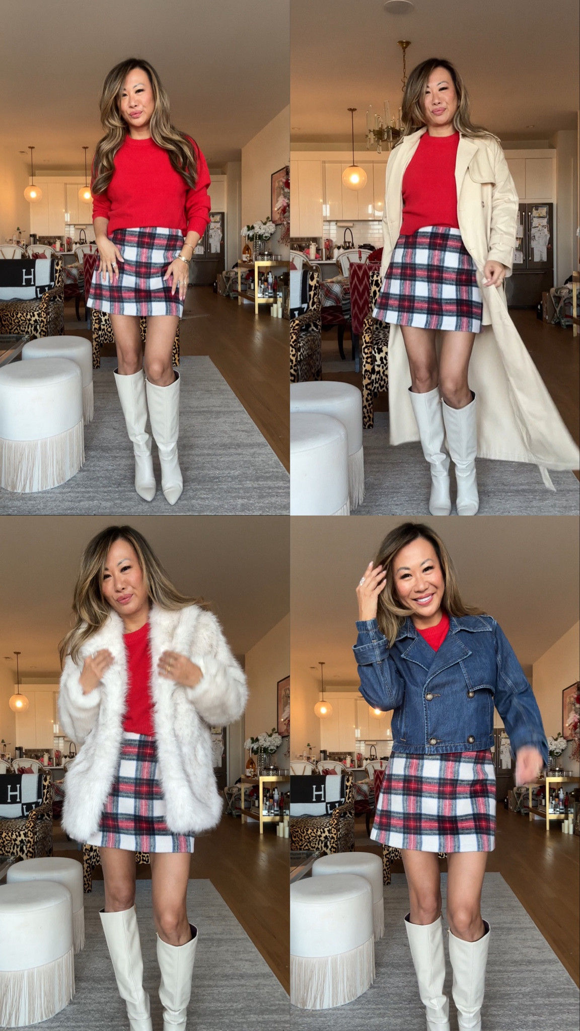 Holiday photo shoot or holiday dinner outfit, red plaid shirt, Abercrombie outfits, target faux fur coat, Abercrombie denim jacket, affordable maxi trench, fall and holiday outfits. All a size small 

Abercrombie holiday styles (skirt) 25% off. Use code AFCHAMP for an additional discount 

#LTKFindsUnder100 #LTKHoliday #LTKStyleTip