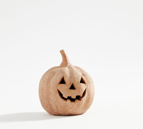 Hallowmas Handcrafted Terracotta Jack-O'-Lantern, Artisanal Kiln-Fired Pumpkin with Hand-Carved Details, 2026 Fall & Halloween Decor (Orange-f) | Amazon (US)