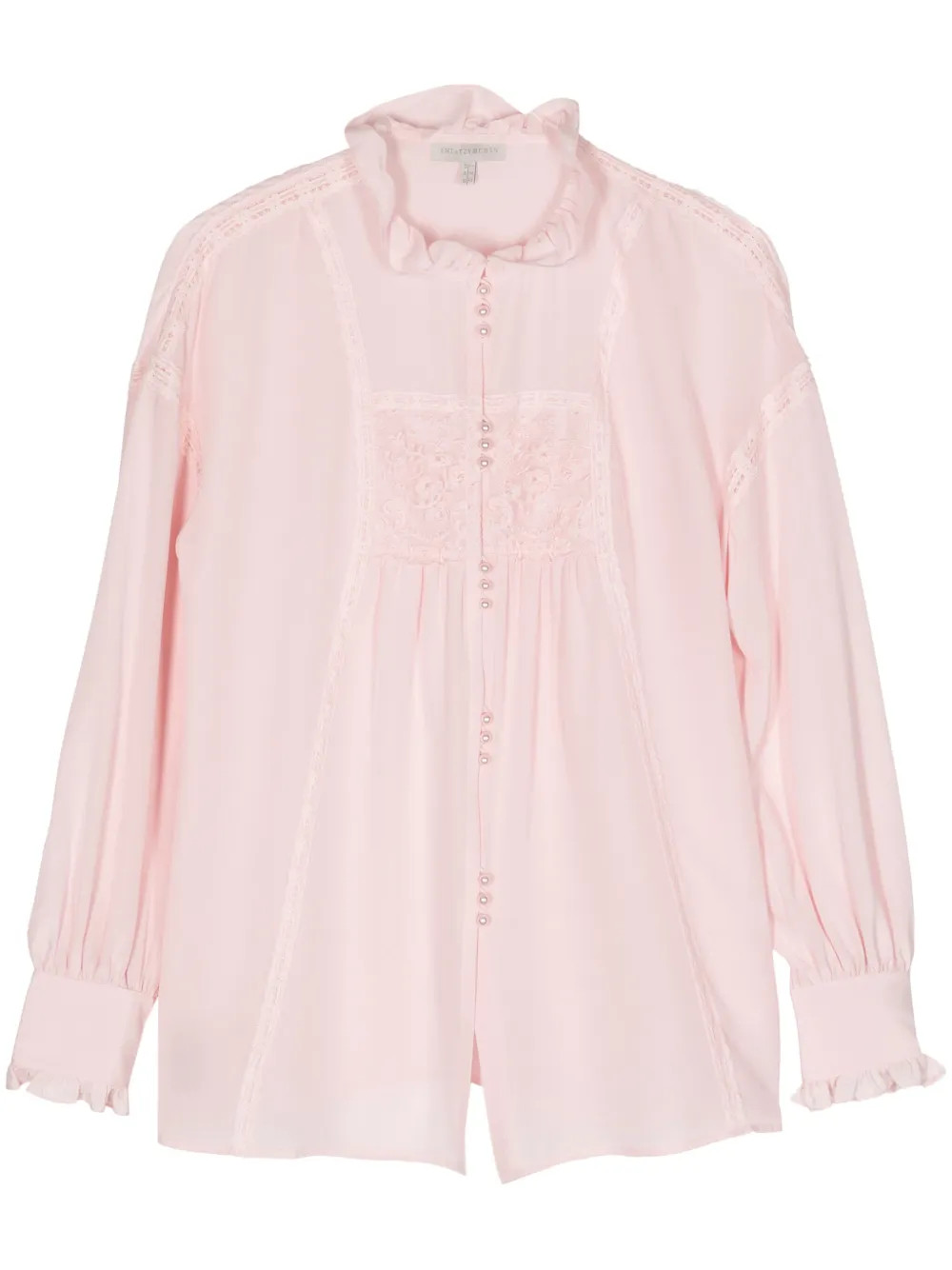 SHIATZY CHEN sheer-lace Silk Blouse | Pink | FARFETCH SI | Farfetch Global