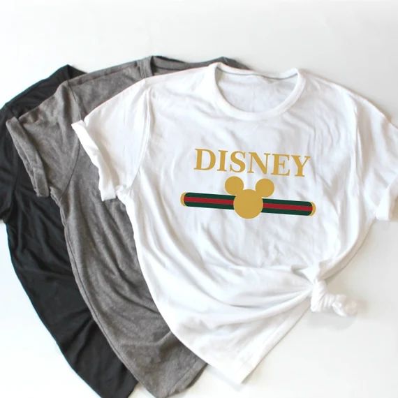 Disney Gucci Inspired Tee | Mickey Gucci Inspired Shirt | Disney Vacation Shirt | Disney Fashion ... | Etsy (US)