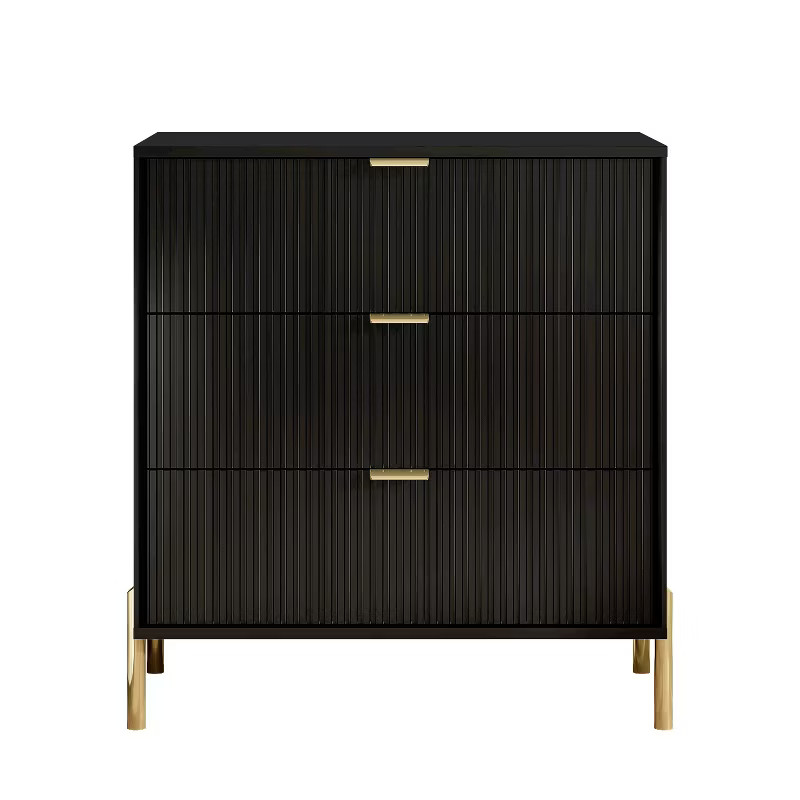 Festivo 2pc Modern Elegance 3 Drawer Nightstands Side Table Set Black | Target