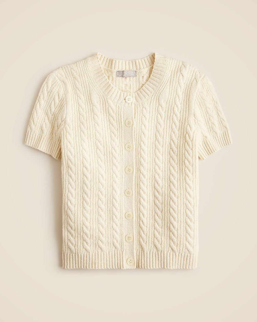 Cable-knit short-sleeve cardigan top | J. Crew US