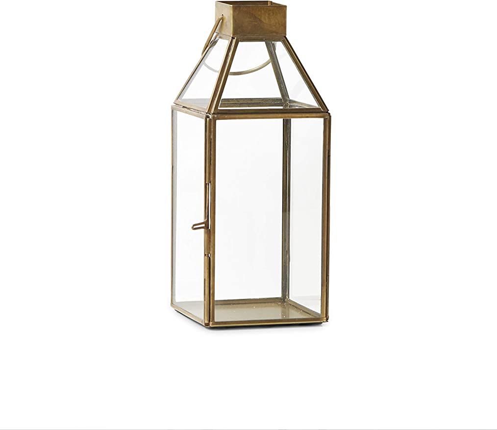 Serene Spaces Living Small Size Square Gold Lantern, Measures 10 inches Tall, Sold Individually | Amazon (US)