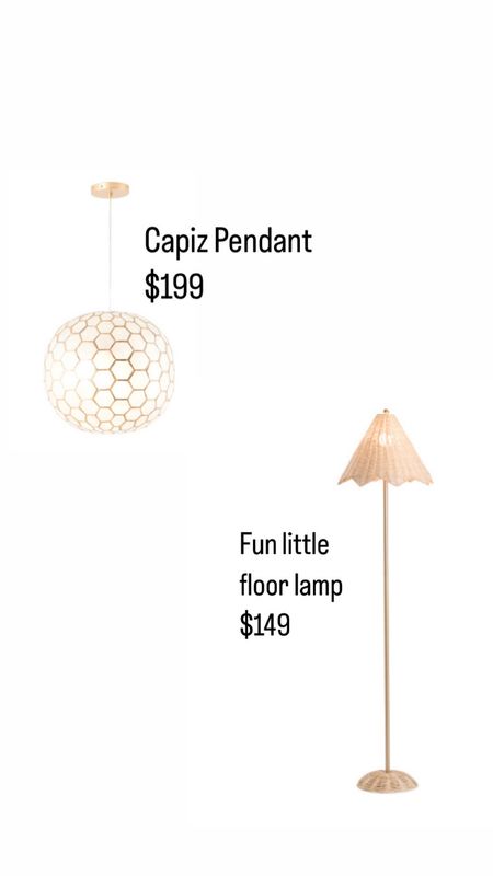 Scalloped wicker floor lamp rattan shade capiz serena and lily pendant chandelier 