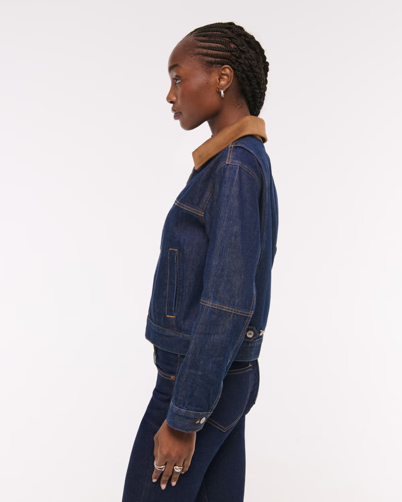 Denim Zip-Up Jacket | Abercrombie & Fitch (US)