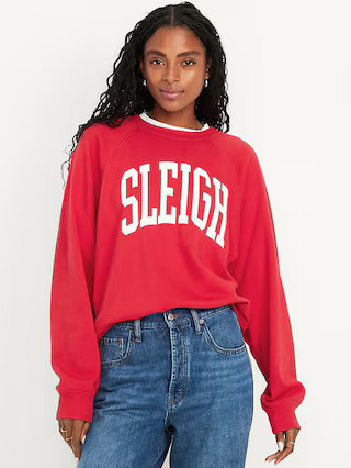 SoComfy Oversized Graphic Raglan Sweatshirt | Old Navy (US)