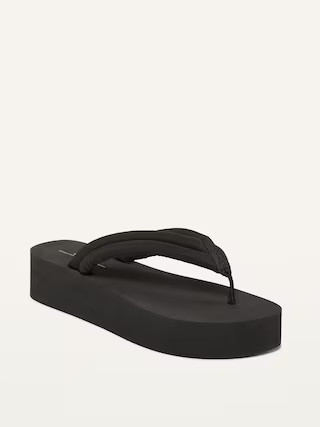 Puffy Nylon Strap Sugarcane-Blend Platform Flip-Flops for Women (Partially Plant-Based) | Old Navy (US)