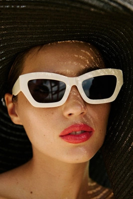 Blocked Cat-Eye Sunglasses | Anthropologie (US)