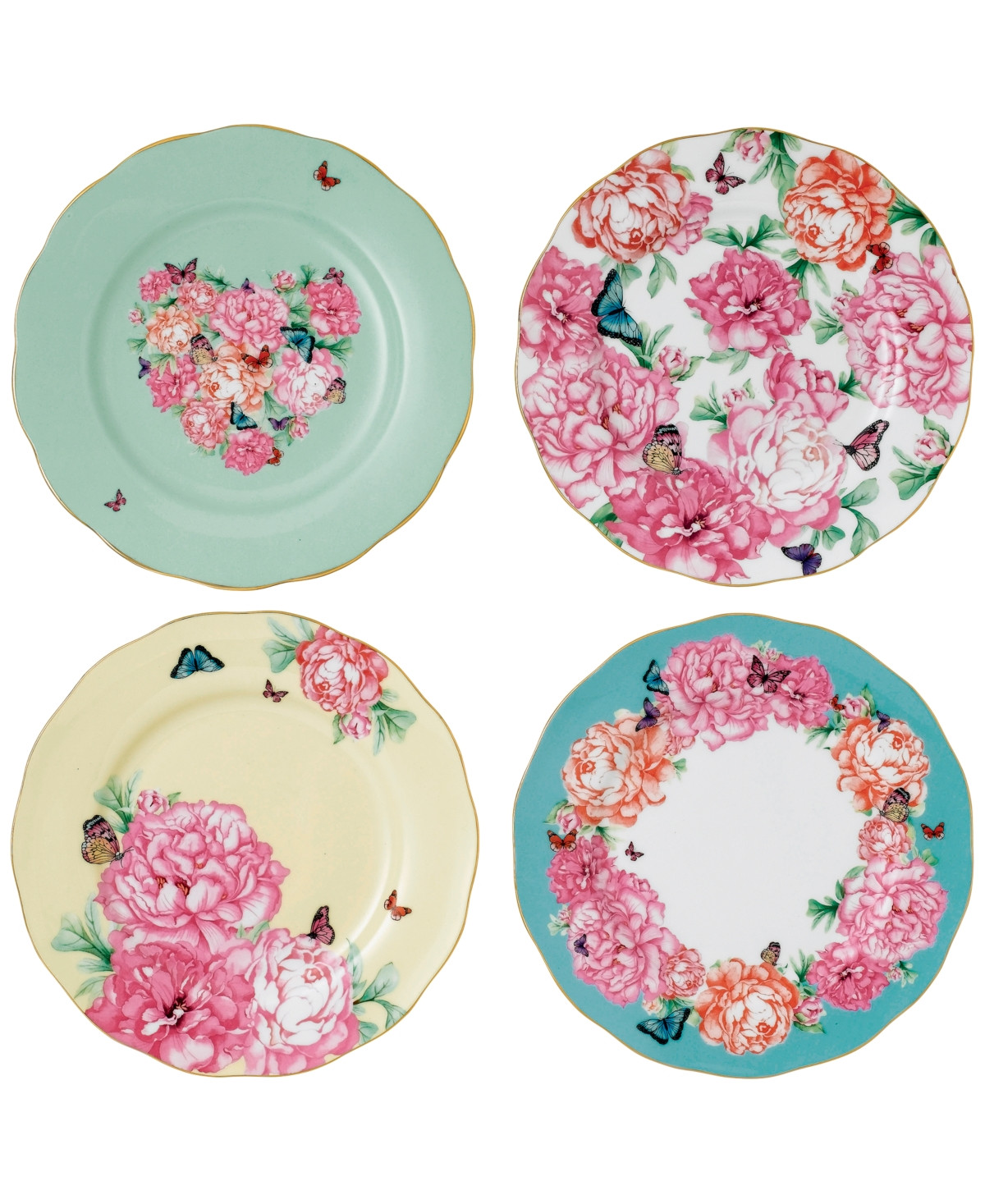 Miranda Kerr for Royal Albert Mixed Pattern 4-Pc. Accent Plate Set - Assorted | Macy's