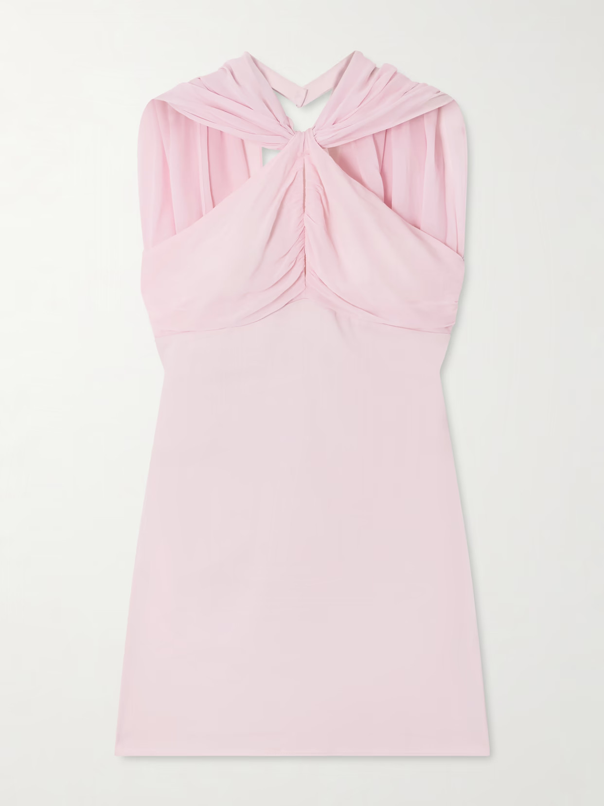 Posse - Solene Ruched Chiffon And Satin-crepe Mini Dress - Pink | NET-A-PORTER (UK & EU)
