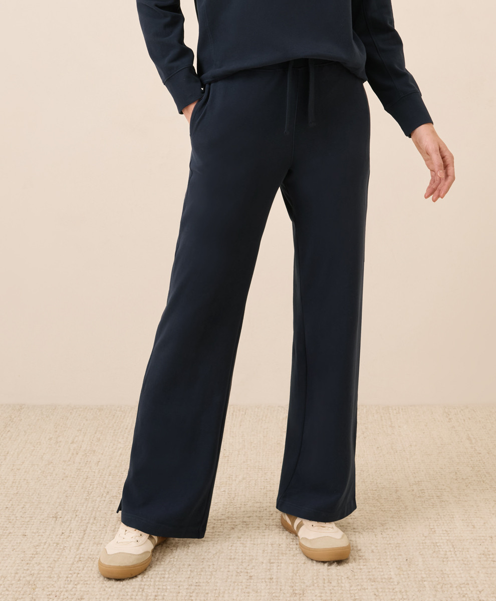 Women's Midnight Blue CloudKnit Wide Leg Pant 2XL | Pact Apparel