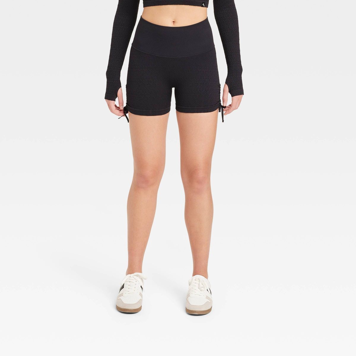 Women's Side Cinch Seamless Bike Shorts 2" - JoyLab™ Black S | Target
