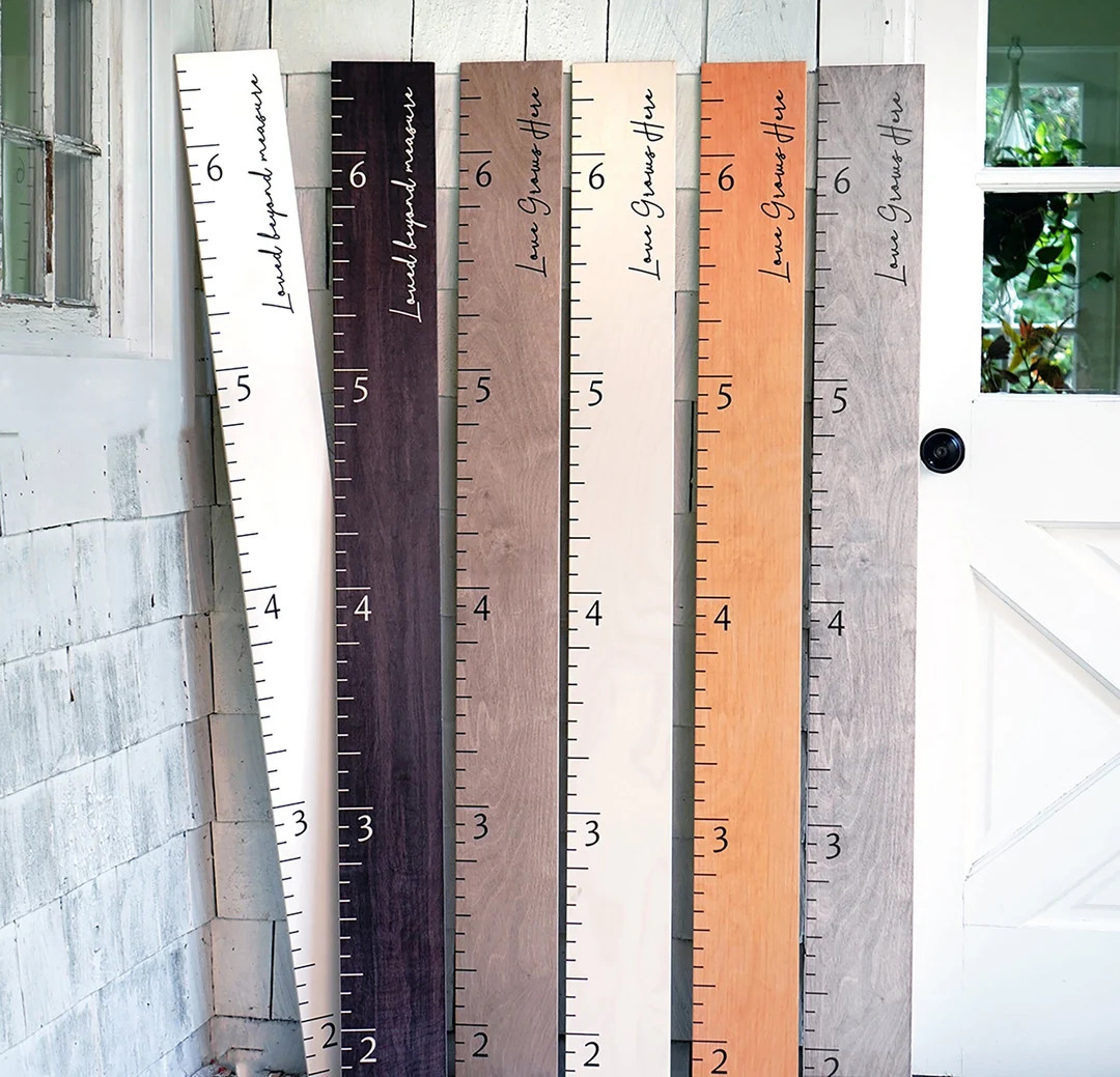 Farmhouse Boho Wooden Ruler Growth Chart | Modern Farmhouse Style to Measure Height Kids Measurin... | Etsy (US)
