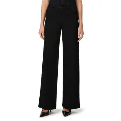 PAIGE Anessa 33-Inch Wide Leg Jeans in Black Shadow at Nordstrom, Size 31 | Nordstrom
