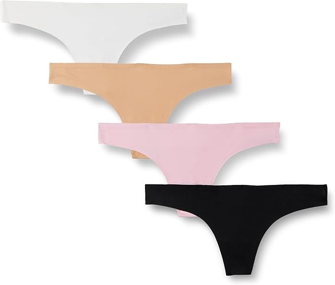 Amazon Essentials Women's Seamless Breathable Thong Underwear, Bonded Stretch, Pack of 4 | Amazon (US)