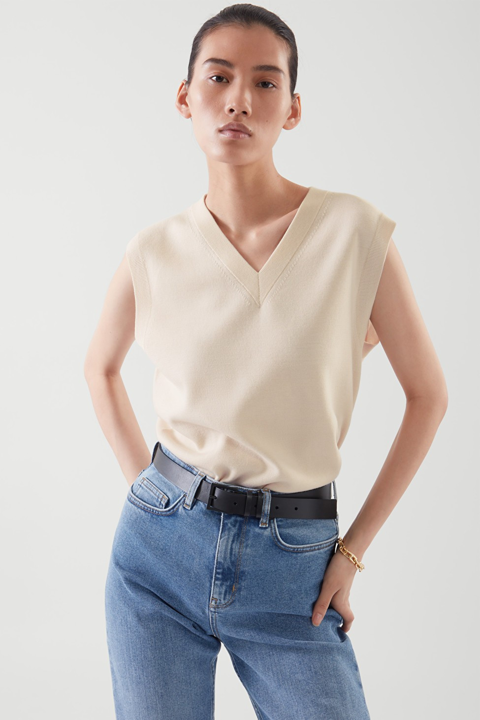 V-NECK WOOL VEST - CREAM - COS | COS (US)