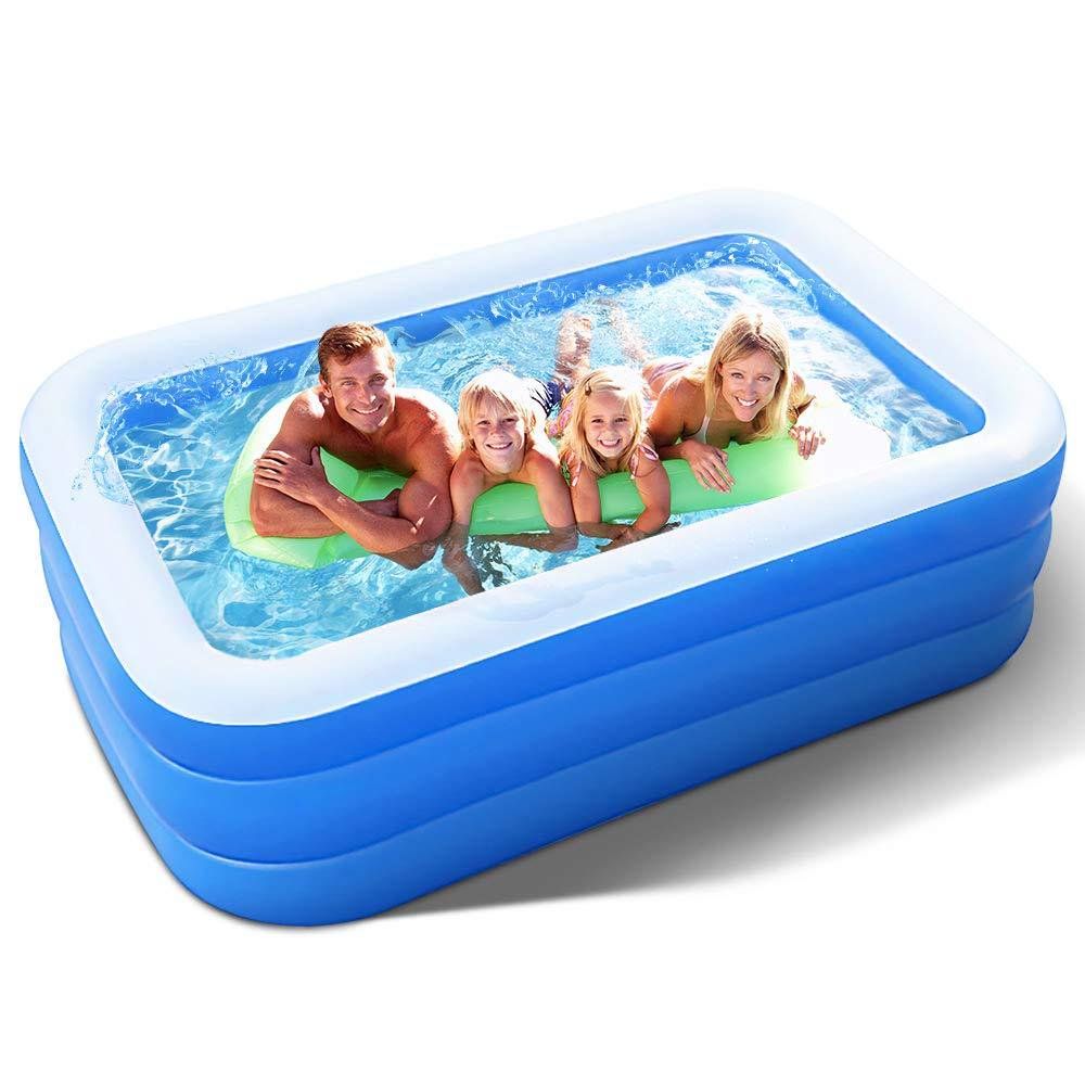 Inflatable Pool for Adults, Kids, Family Kiddie Swimming Pool - Blow Up Rectangular Large Above G... | Walmart (US)