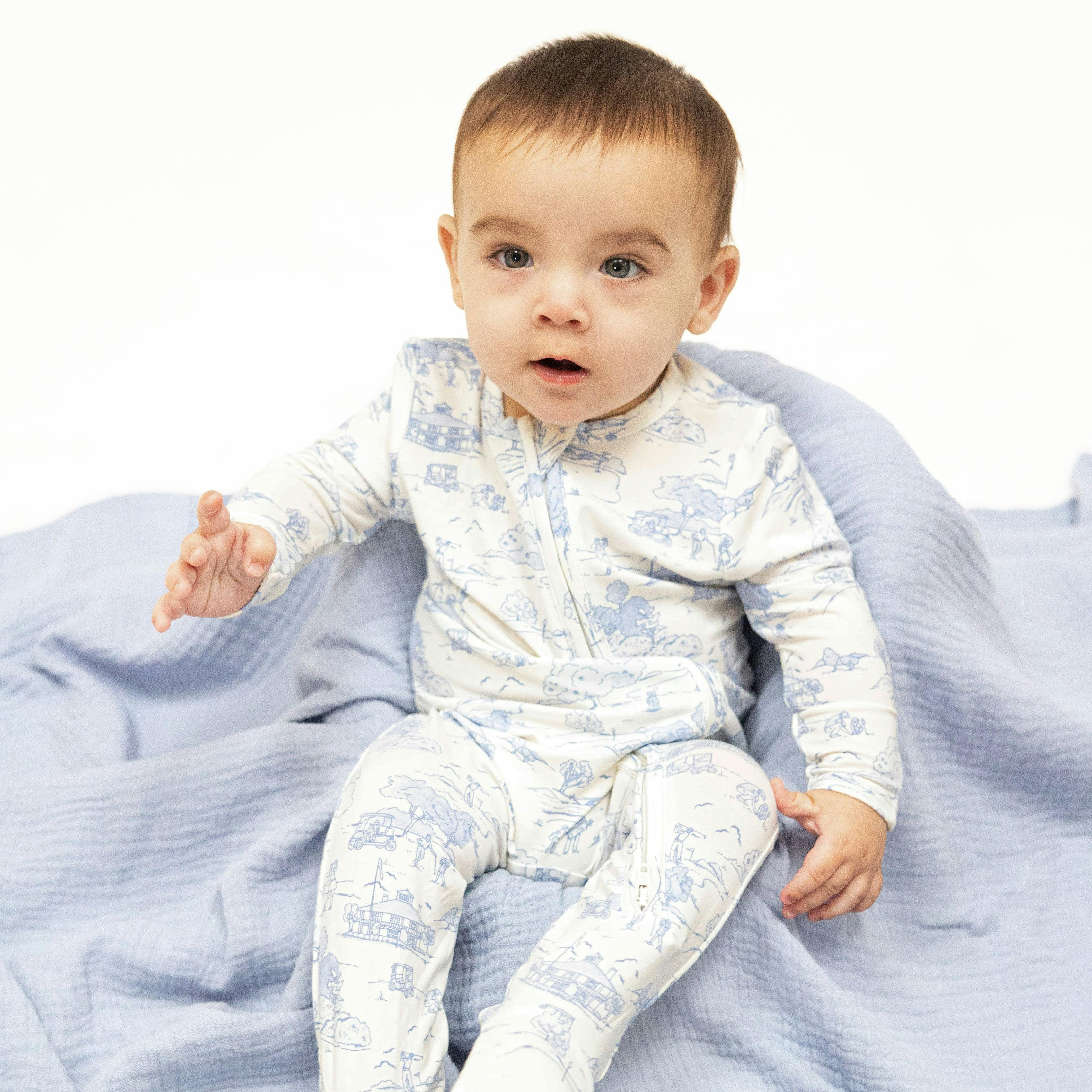 Golf Toile - 2 Way Zipper Footie | Maisonette