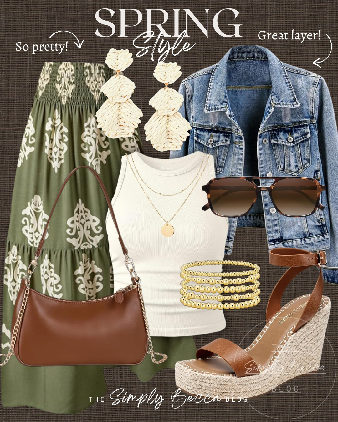 Love these colors!

@amazon 

 #ltkwomens #ltkfinds #springstyle #goldbracelets #jeanjacket #whitetanktop #cognacpurse #layerednecklace #pendant #tortoiseshellsunglasses #LTKootd #LTKSeasonal #LTKOver40