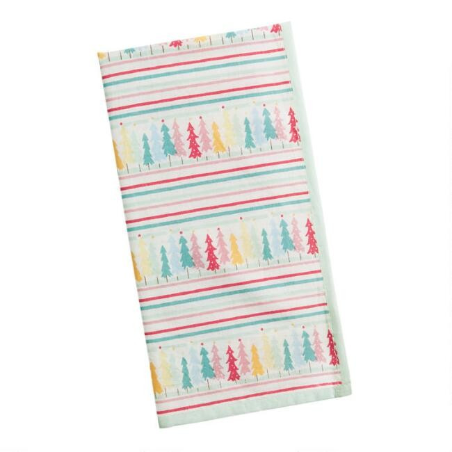 Watercolor Rainbow Trees Napkin | World Market