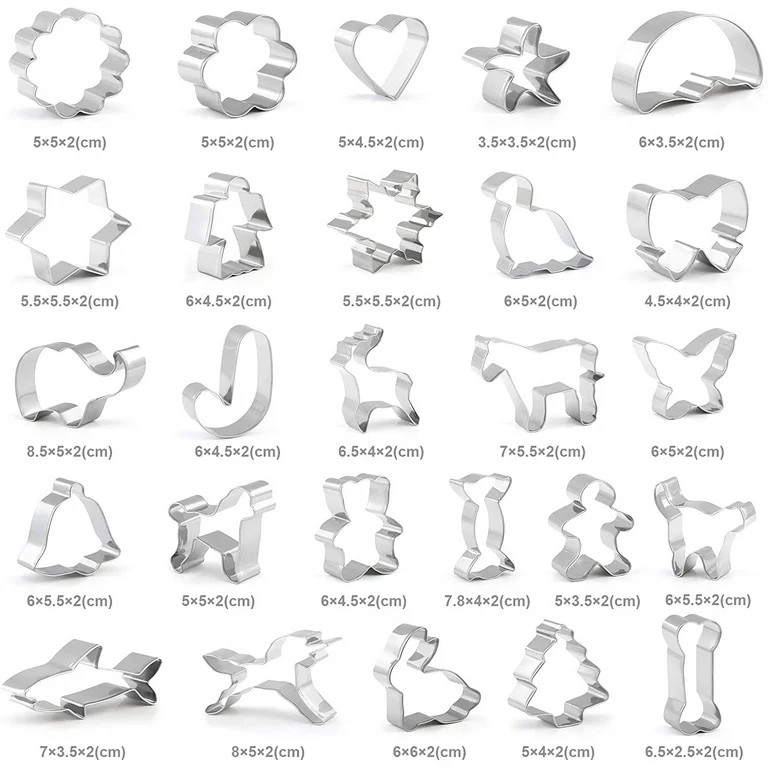 Moncolis 26 Pcs Cookie Cutter Set, Mini Animal Unicorn Classic Shape Cookie Cutters for Kids Chri... | Walmart (US)