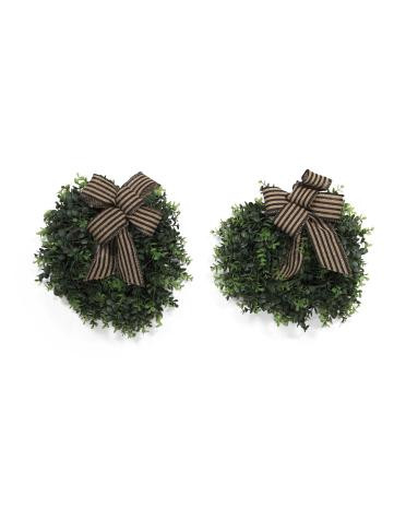 set of 2 14in eucalyptus bow wreaths | TJ Maxx