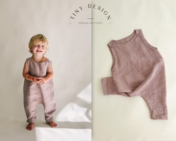 EASY Pinafore Jumpsuit Pdf Sewing Pattern / Linen Baby | Etsy | Etsy (US)