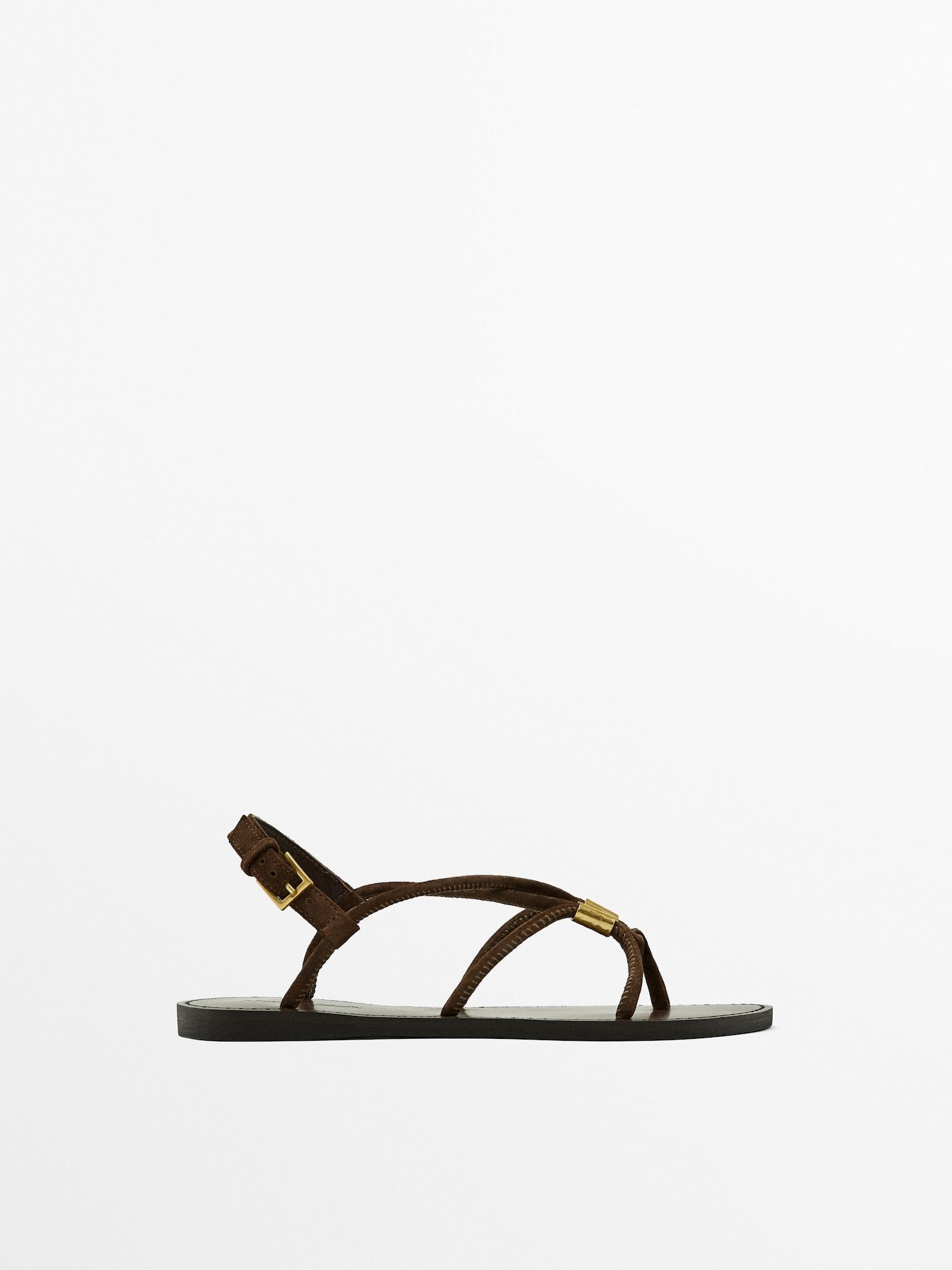 Strappy sandals with metal detail | Massimo Dutti (US)