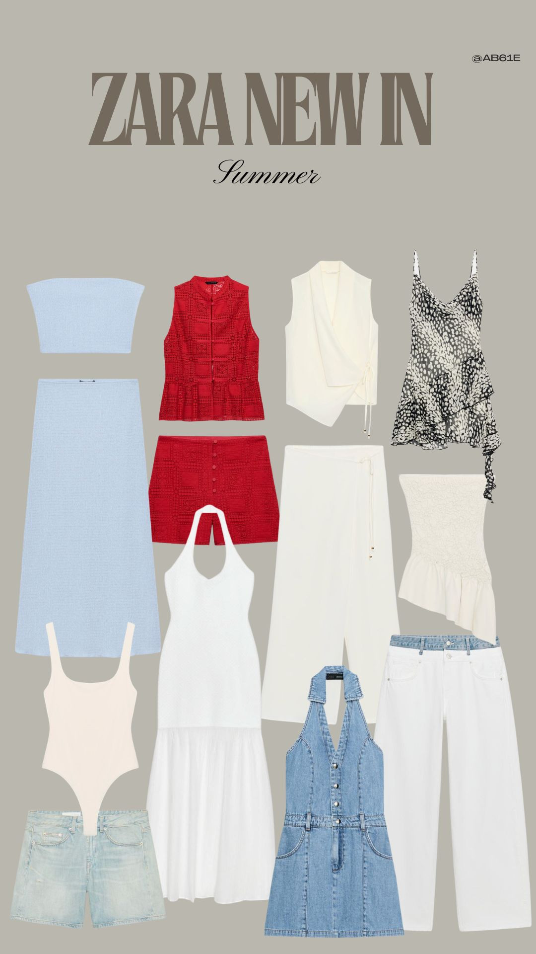 Zara New In Summer Pieces! 

Zara Summer, Powder Blue Co-Ord, Blue Bandeau Top, Blue Midi Skirt, Red Co-Ord, Cream Co-ord, White Strapless Peplum Top, White Bodysuit, Denim Halterneck Mini Dress, White Jeans, Light Wash Denim Shorts, Holiday Outfit Ideas, Holiday Style, Holiday Outfits  

 #LTKuk #LTKsummer #LTKtravel