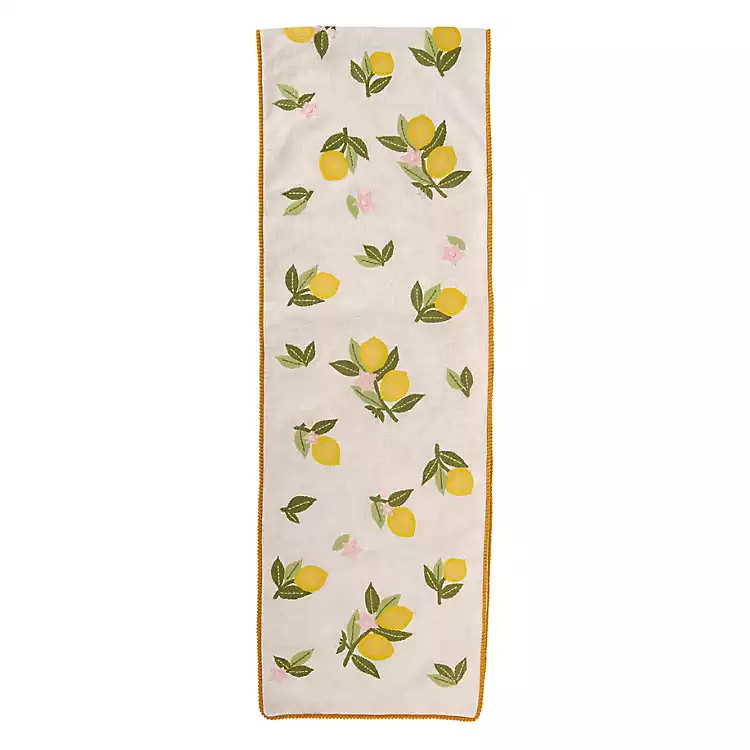 New! Embroidered Lemon Table Runner | Kirklands