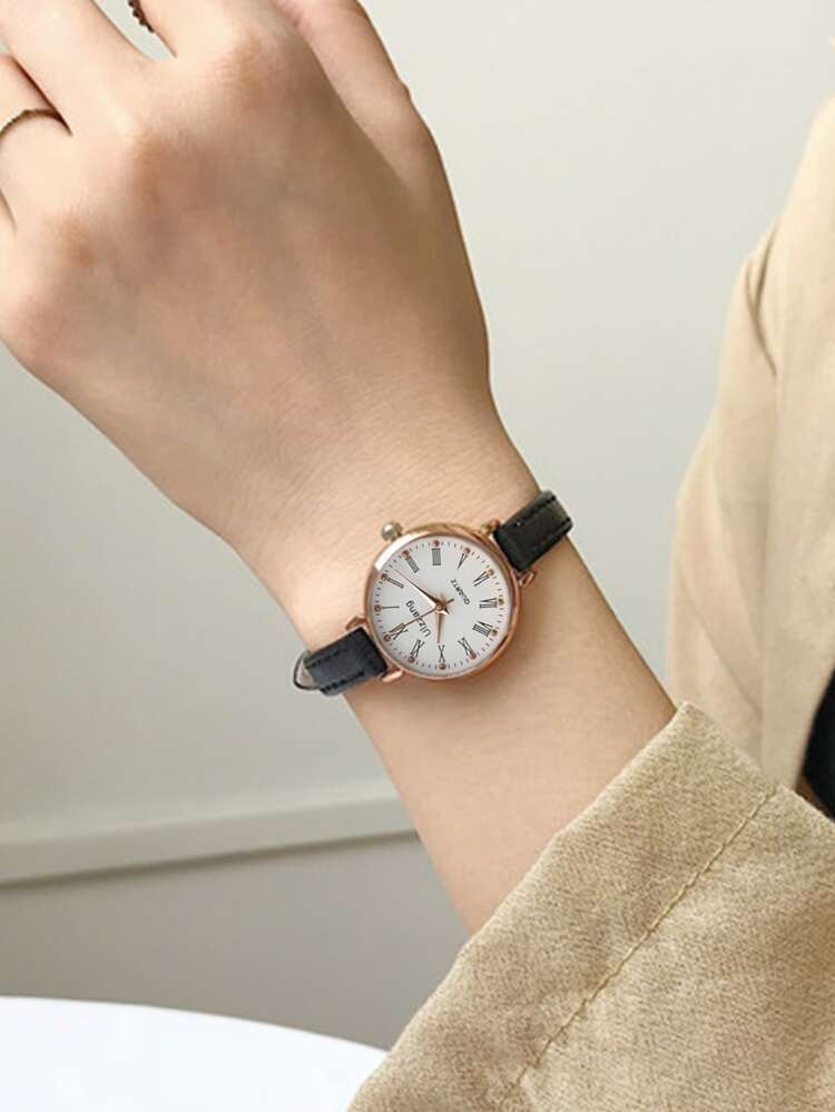 Simple Round Pointer Quartz Watch | SHEIN