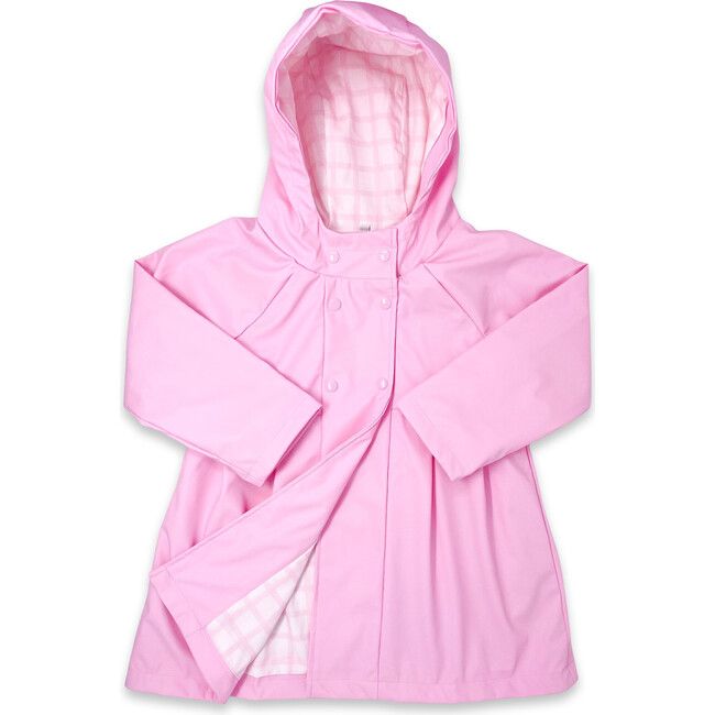 Rainy Day Windowpane Raincoat, Wilmington Pink | Maisonette