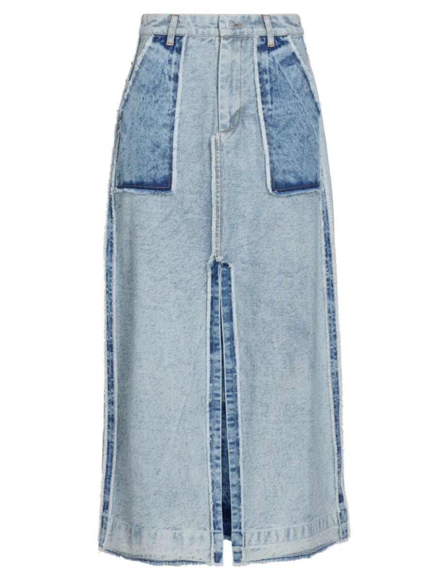 Oona Frayed Denim Skirt | Saks Fifth Avenue