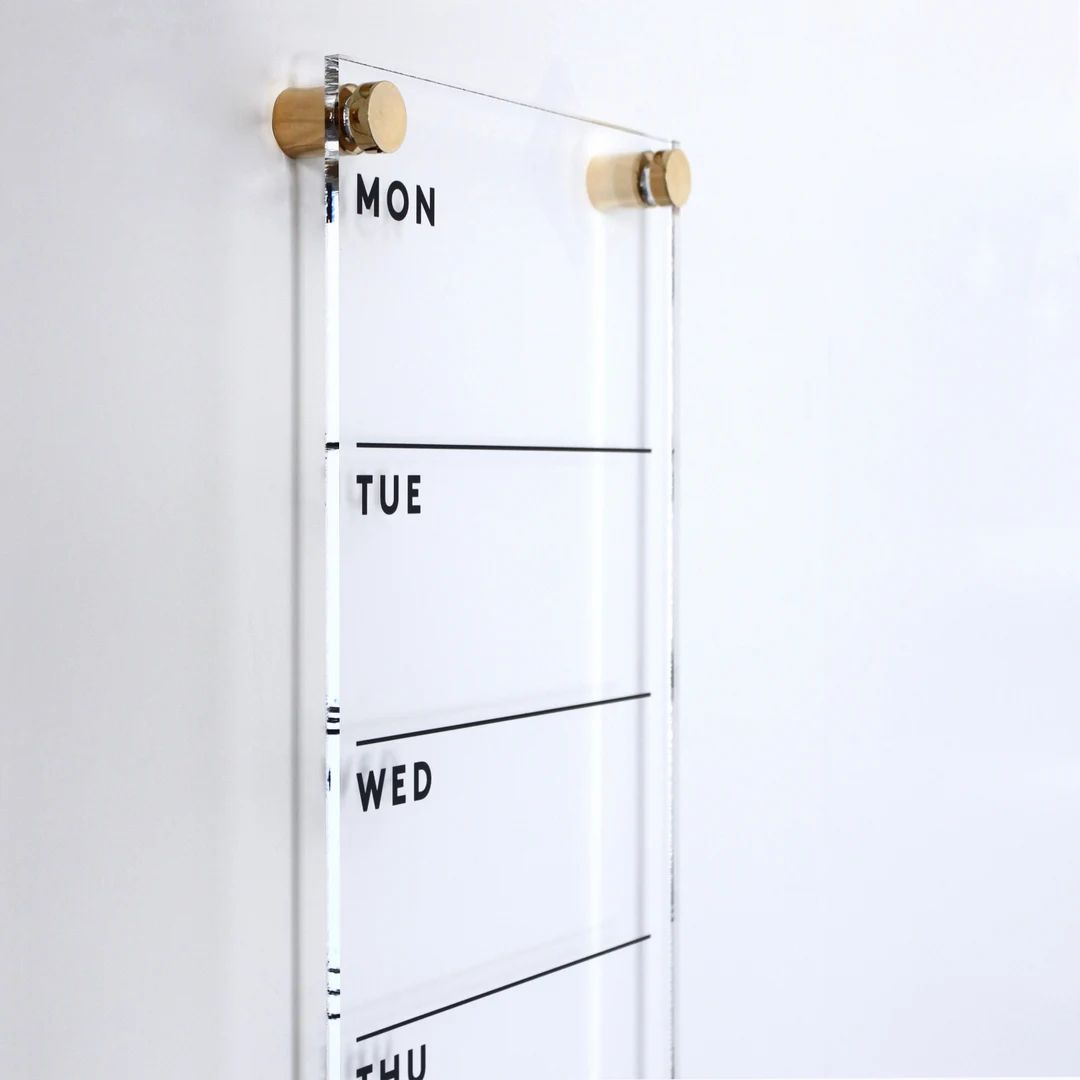 Acrylic Calendar WEEKLY - Dry Erase Calendar for wall | Etsy (US)