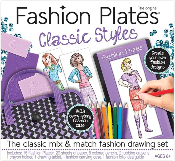 Fashion Plates Classic – Girls Fashion, Mix-and-Match Drawing Kit, Arts and Crafts, Coloring, A... | Amazon (US)