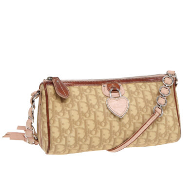 Christian Dior Shoulder Bag PVC Leather Beige Silver pink Auth 85226  | eBay | eBay US