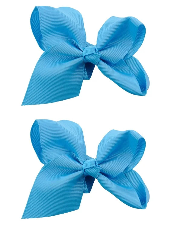 NYFASHION101 Toddlers' Girls' Smooth Grosgrain Ribbon Bow Alligator Clip, Blue | Walmart (US)