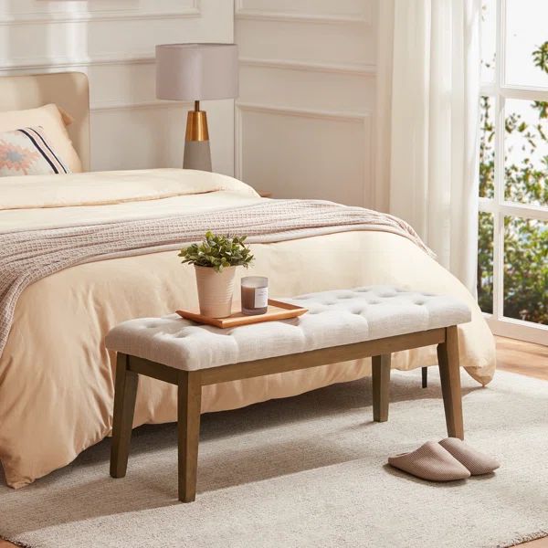 Isaura 100% Linen Upholstered Bench | Wayfair North America