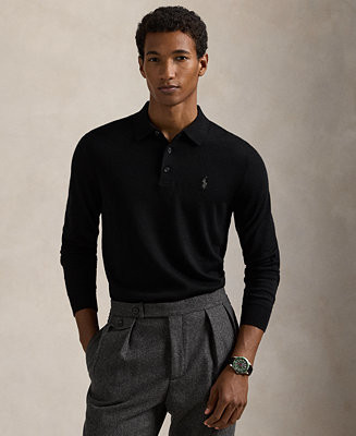 Polo Ralph Lauren Men's Wool Polo-Collar Sweater - Macy's | Macy's
