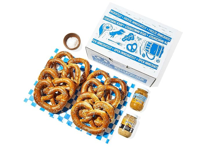 Pretzel Classics Gift Box – 8 Hand-Twisted Pennsylvania Pretzels with two 9oz Mustards & Pretze... | Amazon (US)