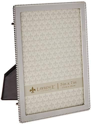 Lawrence Frames Metal Picture Frame with Delicate Outer Border of Beads, 5 by 7-Inch, Silver | Amazon (US)