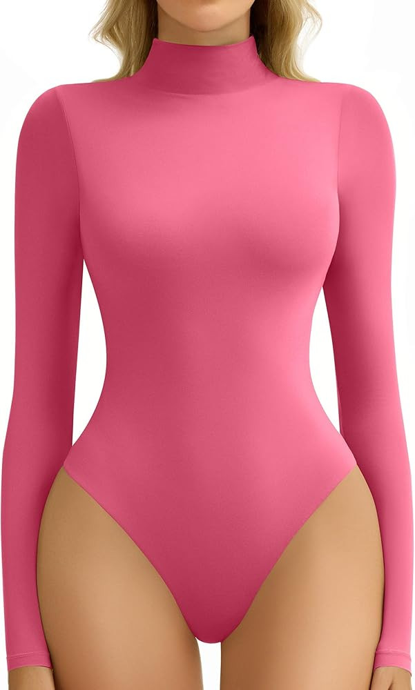 Avidlove Bodysuits for Women High Neck Long Sleeve Body Suits Snap Closure Double Lined Mock Neck... | Amazon (US)